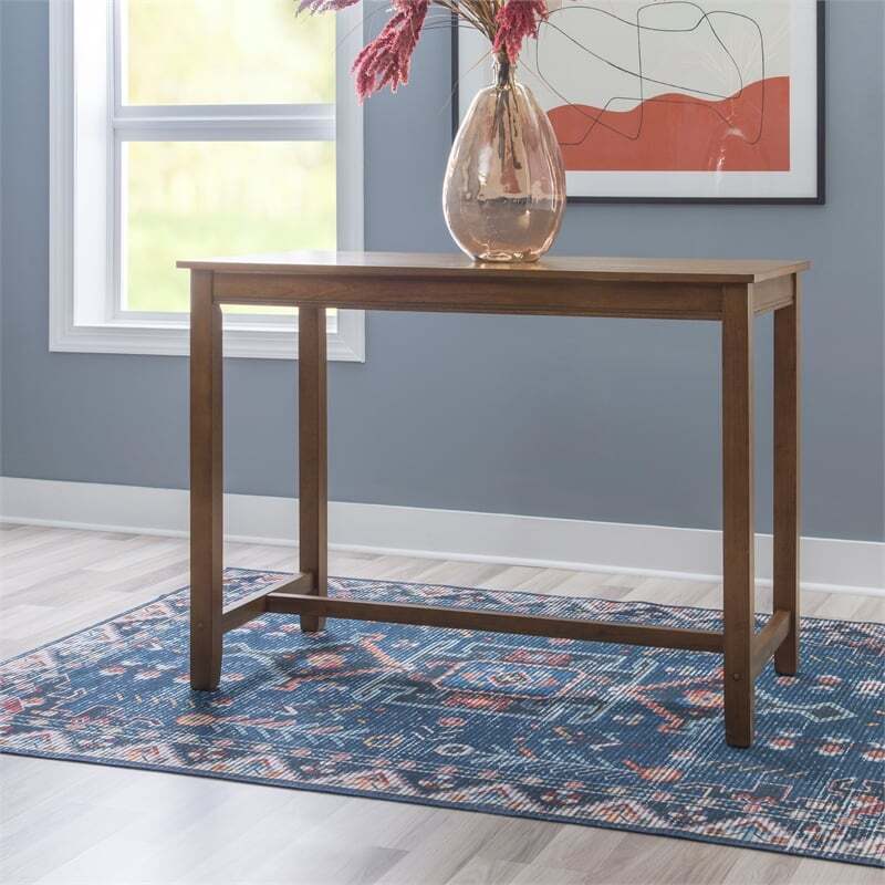 Linon Claridge 36" Wood Counter Height Pub Table in Rustic Brown