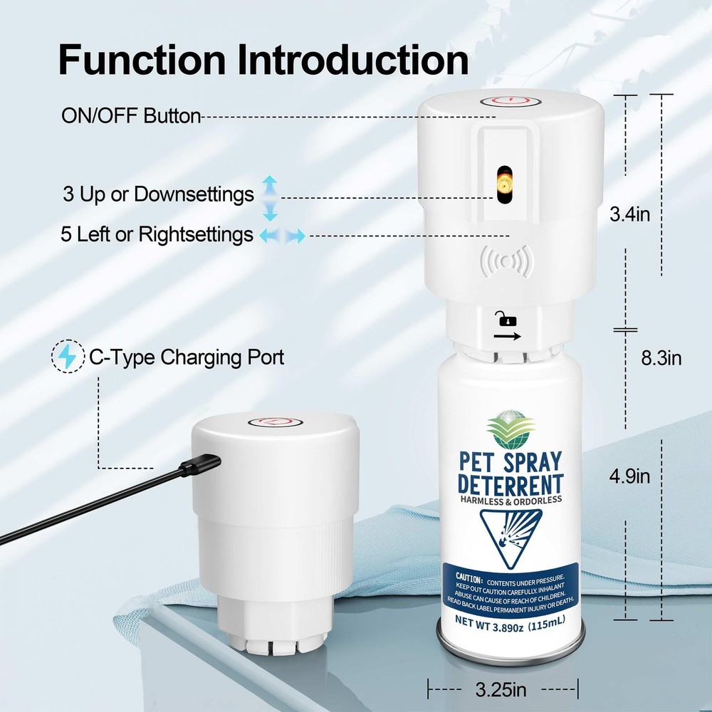 Cat Spray Deterrent System, Automatic Cat Deterrent Spray, Motion Activated P...
