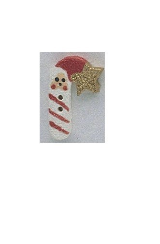 Mill Hill Ceramic Buttons 86154 Candy Cane Santa
