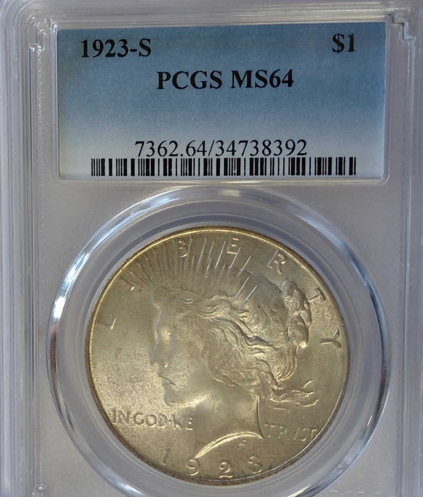 1923-S PCGS-64 PEACE SILVER DOLLAR