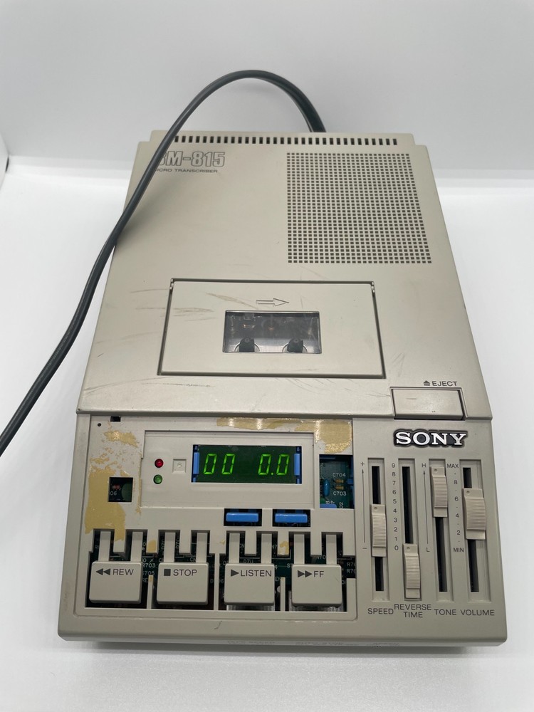Vintage Sony BM-815 Micro Cassette Transcription Transcriber Powers On