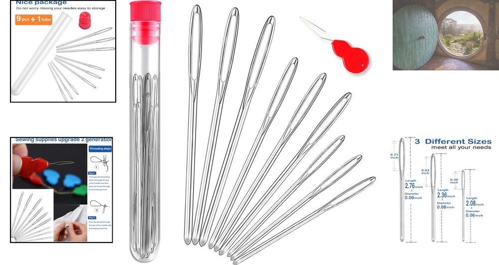 9 Piece Blunt Needles Set - Effortless Yarn Threading with Large Eye Design