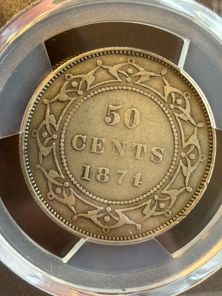 Newfoundland 50 Cent 1874 PCGS Graded VF30