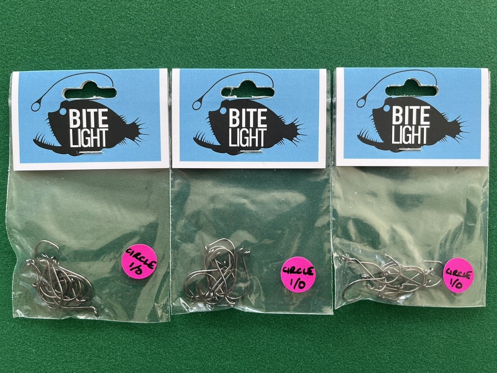 Circle Hooks size 1/0 - Bitelight Perchmaster 3 packs 30 hooks