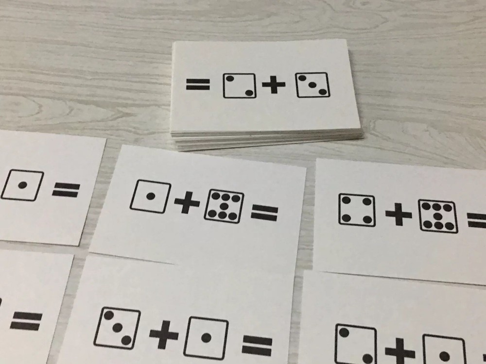 Addition Dice -Math- Laminated Activity Set - Teaching Supplies preschool