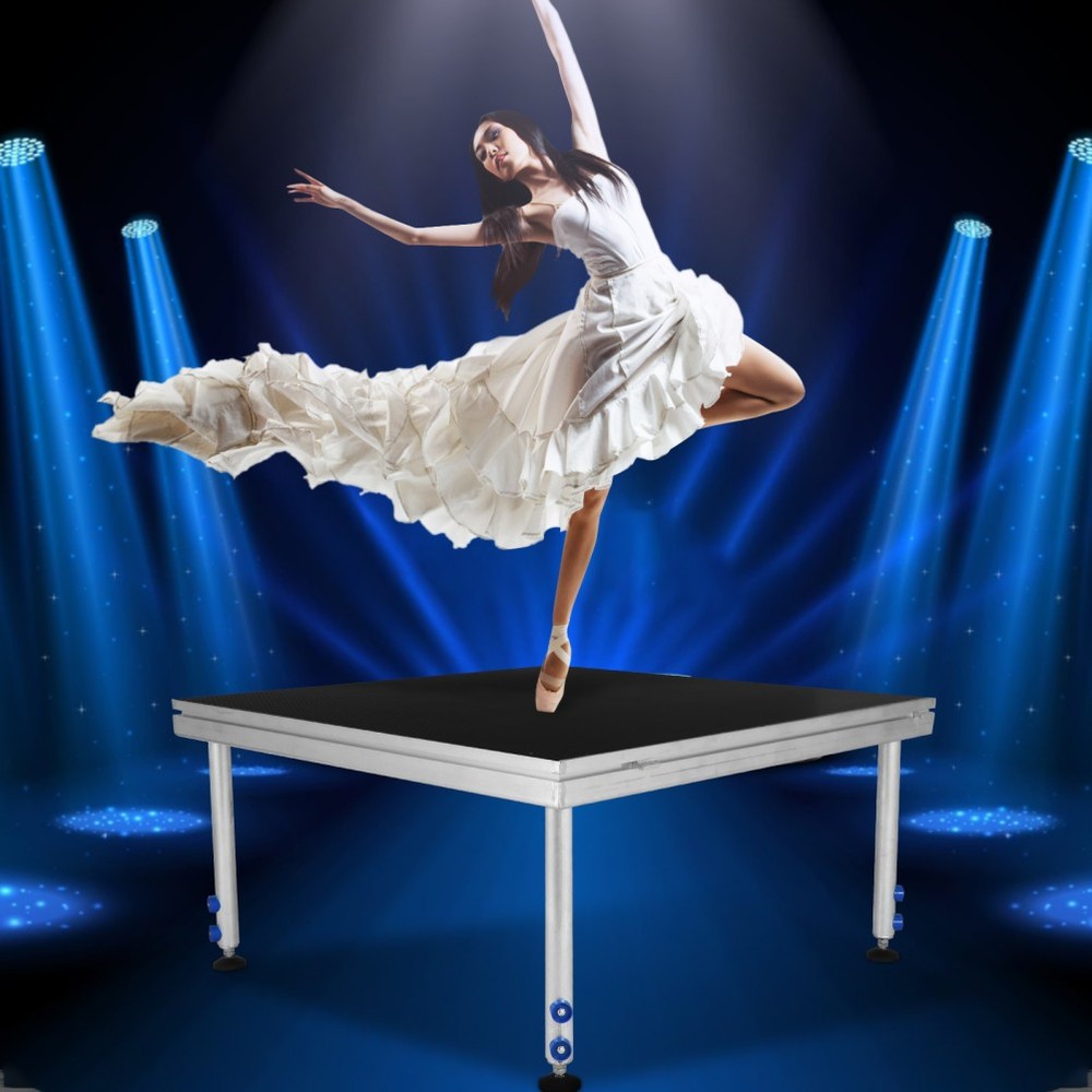 4×4 ft Portable Stage Platform Adjustable Height Stage & Foldable Legs 24''-40''