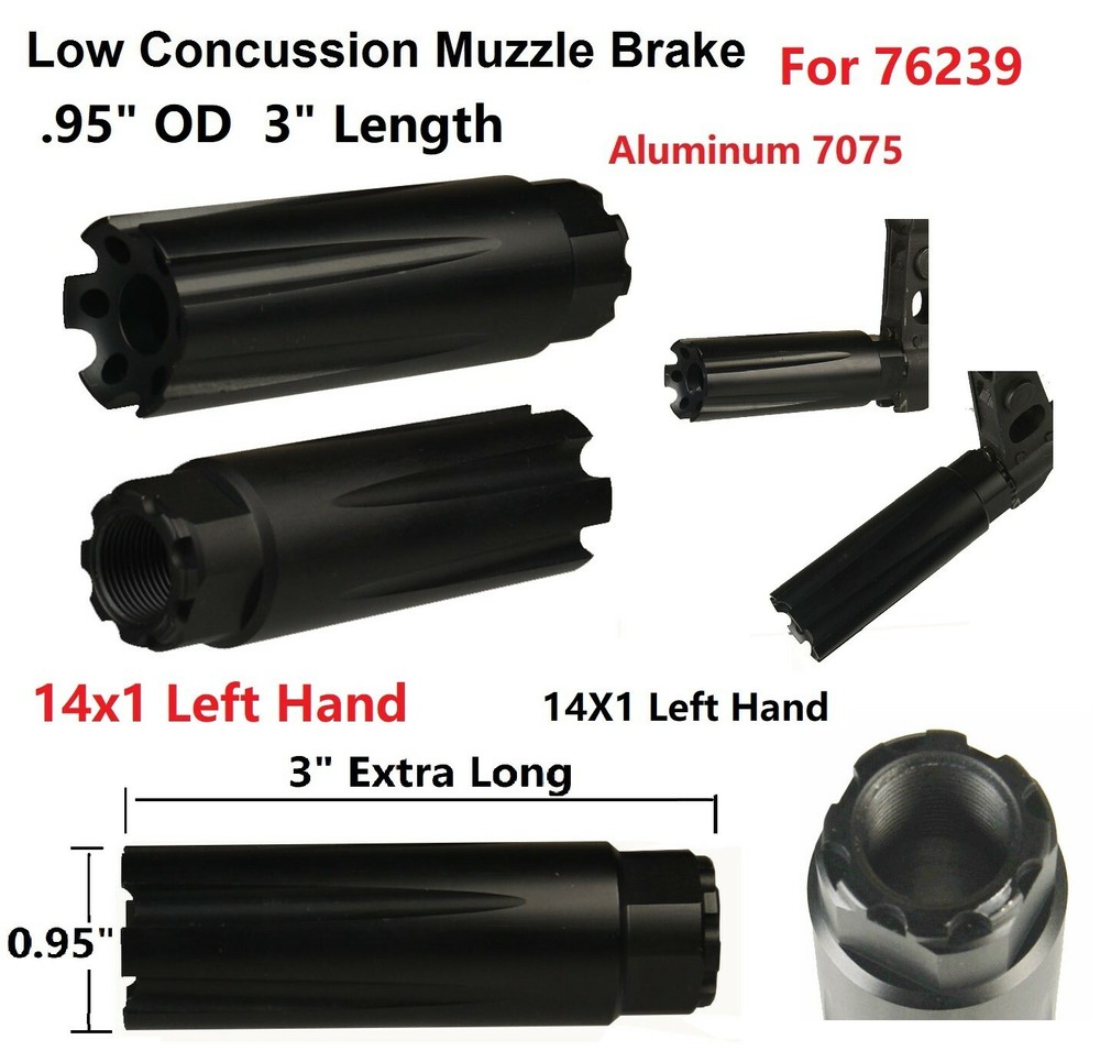 Competition 14x1 LH Thread Low Concussion Muzzle Brake Compensator For 7.62x39