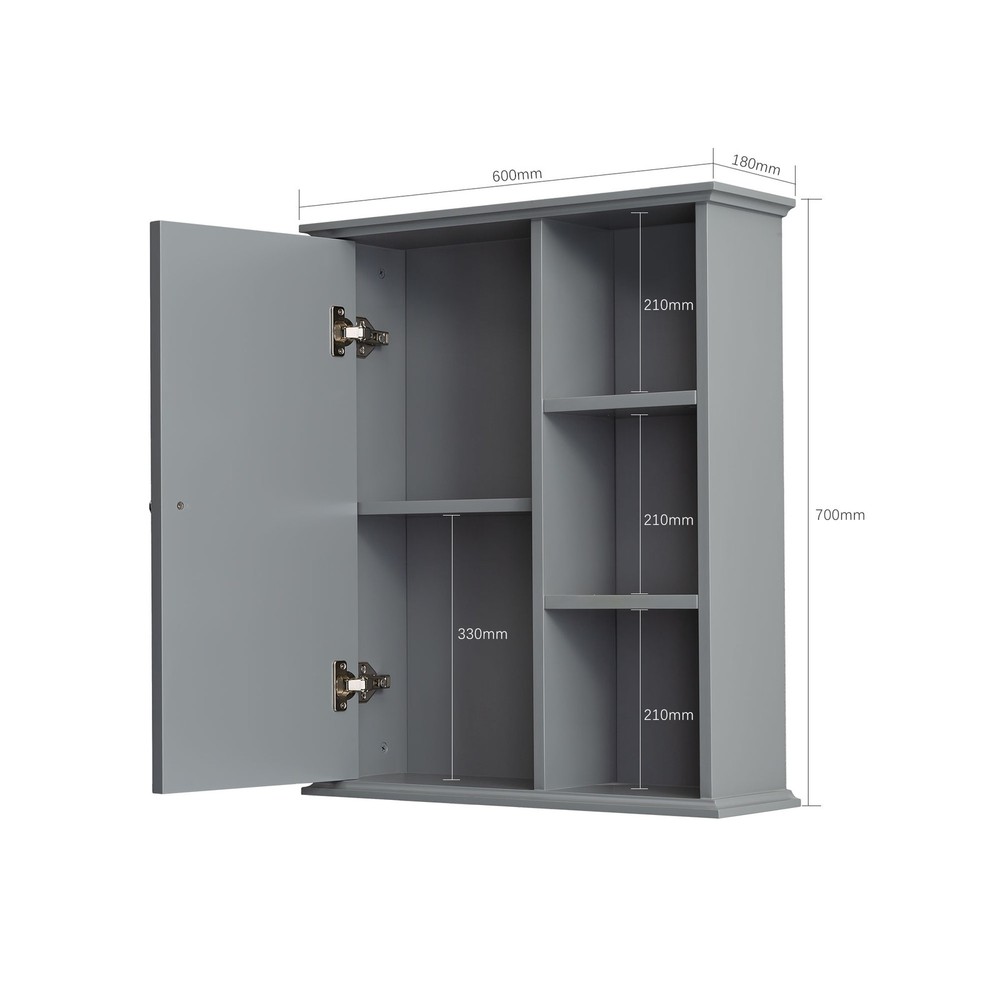 23.6" Grey Bathroom Wall Cabinet
