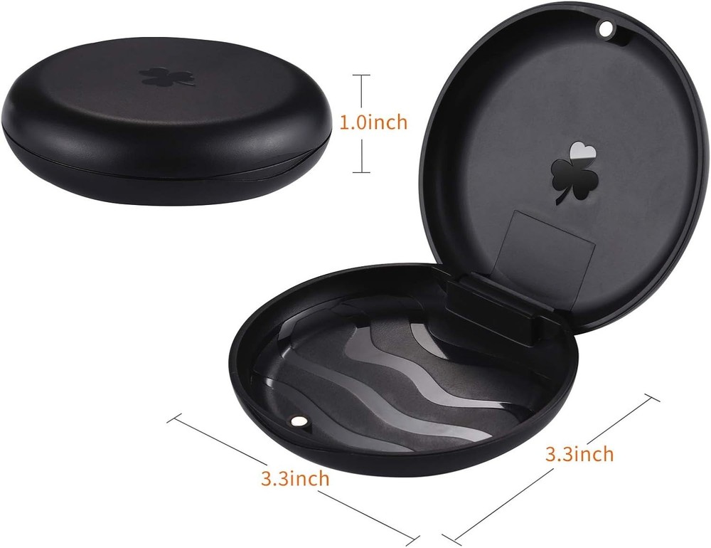 2 Pack Portable Black Orthodontic Retainer Cases - Lockable & Easy Clean