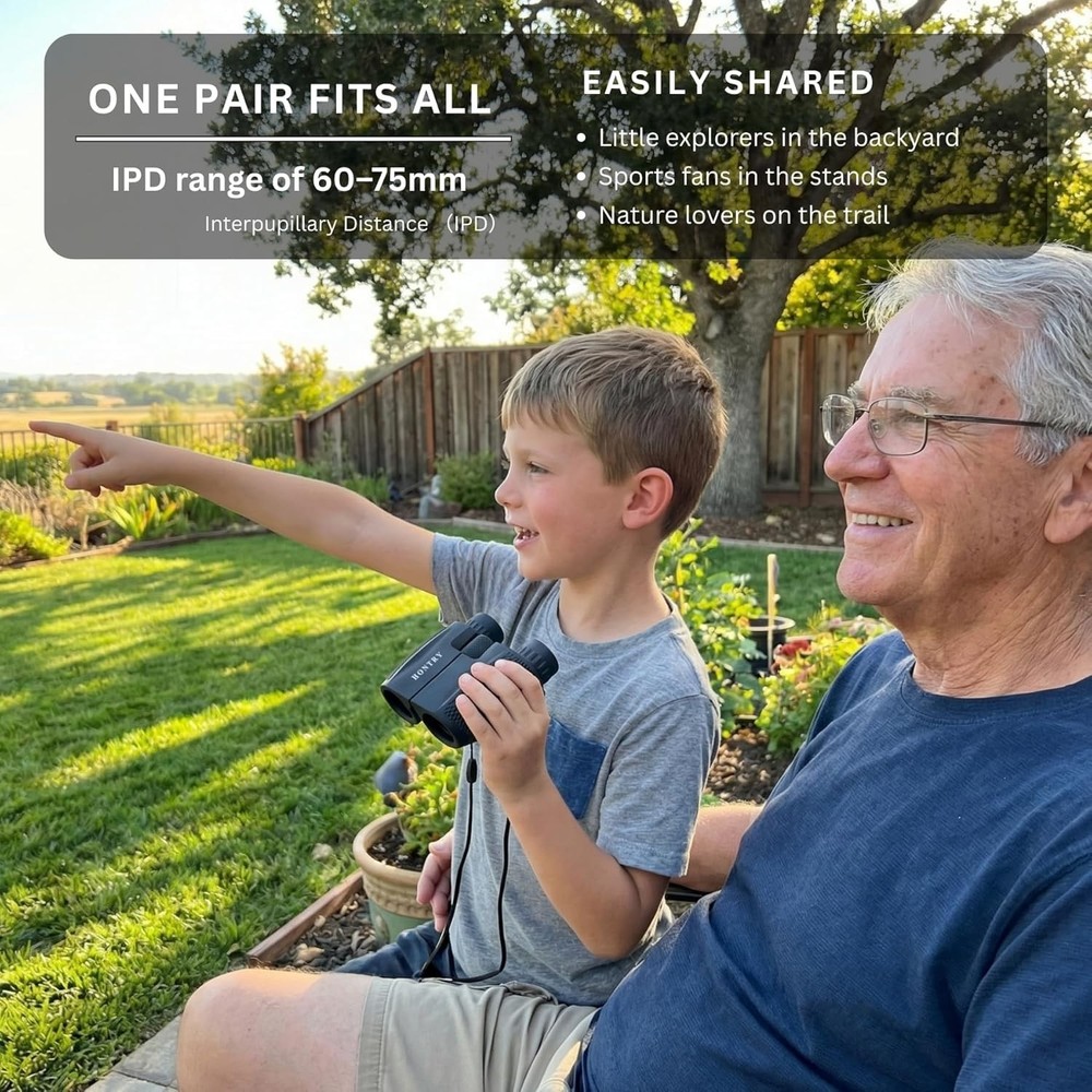 Versatile 10x25 Binoculars with Image Stabilization - Family-Friendly Adventures