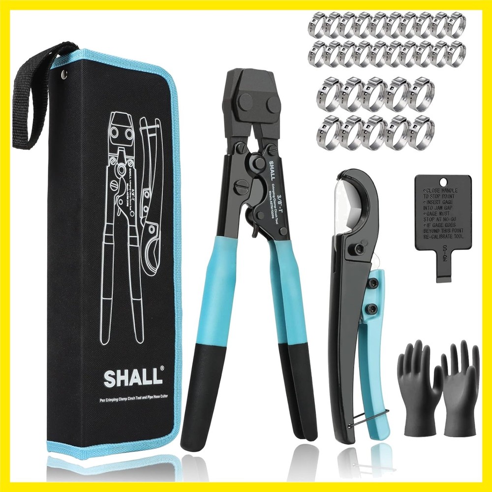 Pex Crimping Clamp Cinch Tool and Pipe Hose Cutter, Pipe Fitting Crimper Tool...