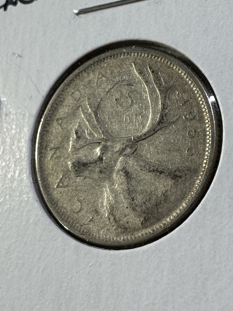 1956 Canada 25 Cents Silver Coin
