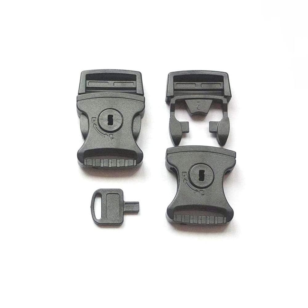 5 Sets 1" 25mm Buckles Side Release Webbing Nylon Belt Strap Key Locking Prot...