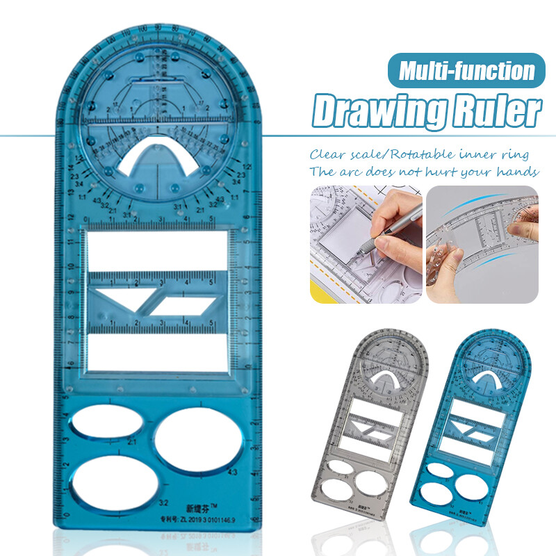 Multifunctional Geometric Drawing Ruler Mathematics Measuring Drafting Teaching