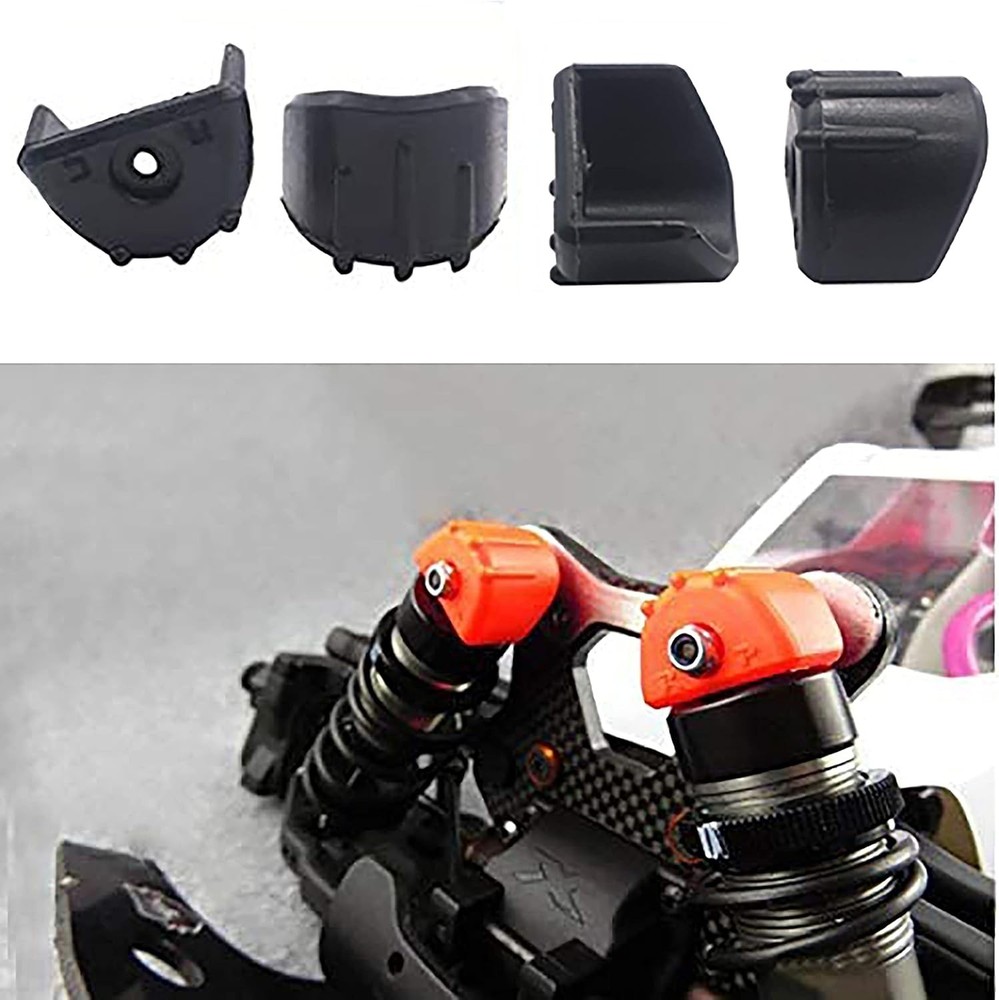 Lightweight 4-Pack RC Shock Protector Caps - Easy Install for Traxxas & Axial