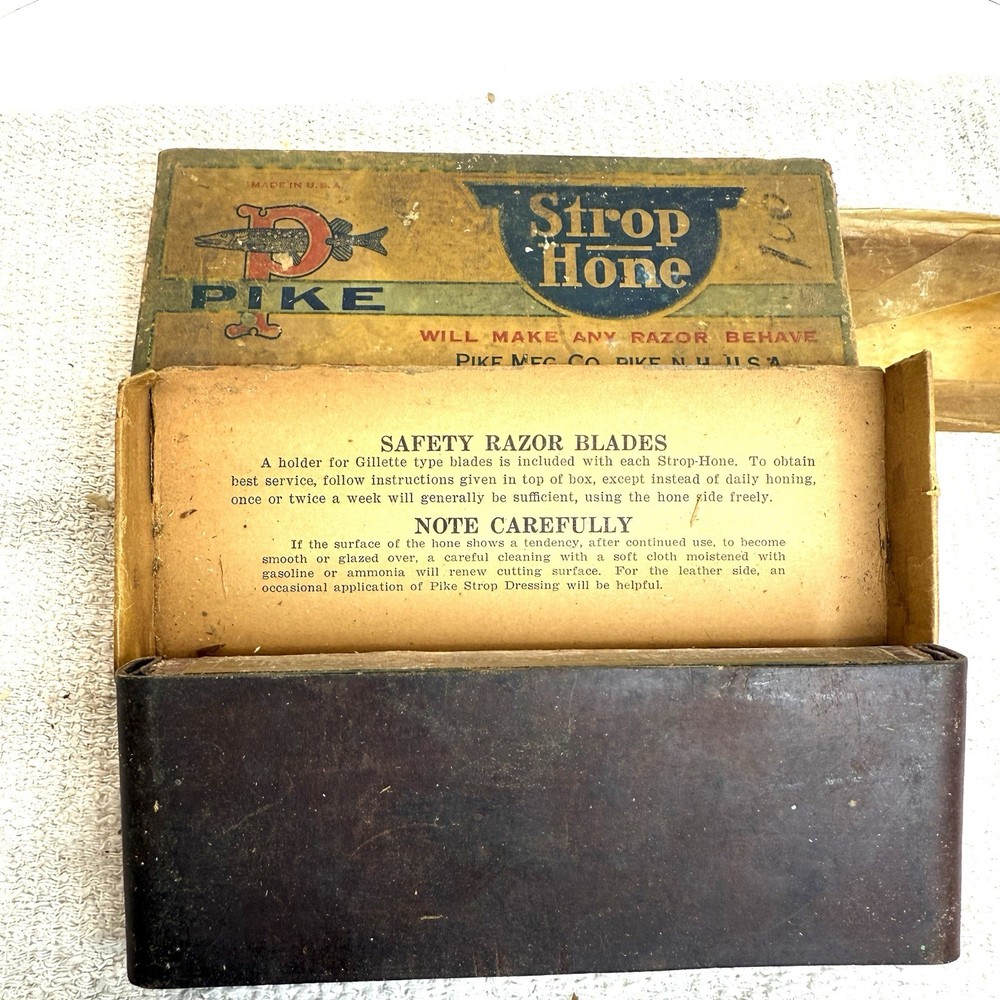 Pike RAZOR STROP HONE SHARPENING STONE IN ORIGINAL BOX