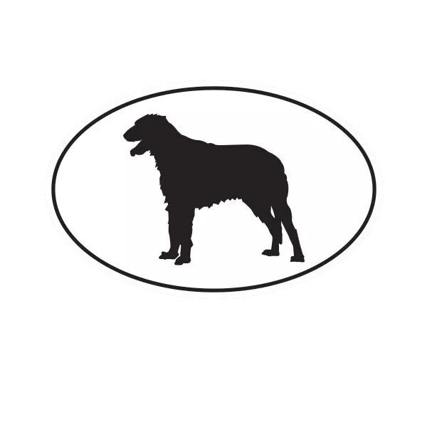 Irish Wolfhound Euro Oval Sticker Decal
