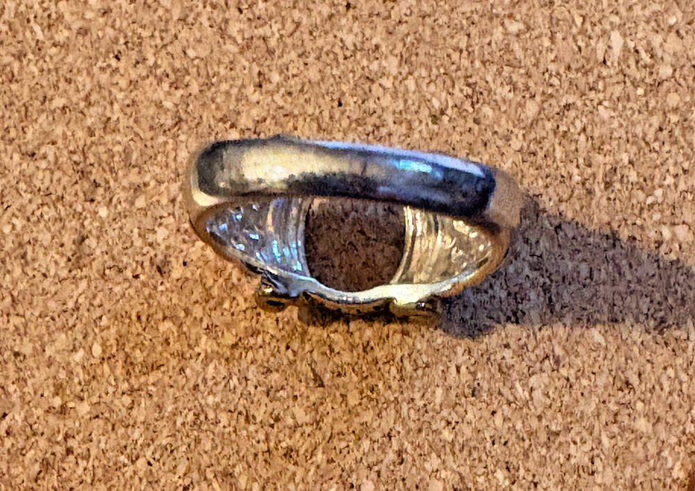 NF Sterling Silver 925 Gold Vermeil Ring BLANK Setting Python Design Shank SZ 6