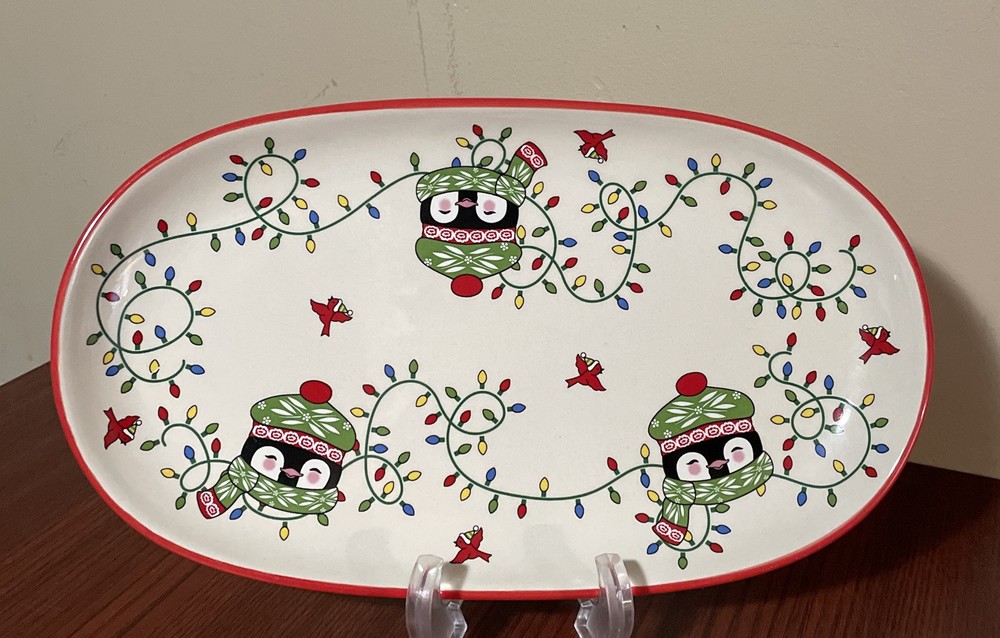 Temp-tations by Tara Winter Whimsy Penguin Platter