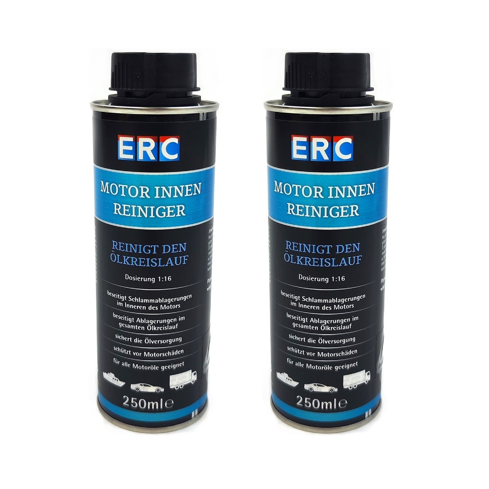 2 x 250ml ERC engine interior cleaner engine flush interior cleaner petrol diesel engines