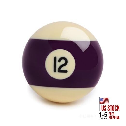 Replacement Billiards Ball, 2-1/4" Regulation Size, Object Balls with Cue 12