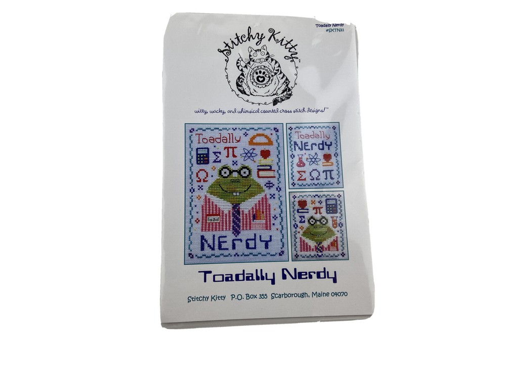 Stitchy kitty totally nerdy Cross Stitch Pattern sampler
