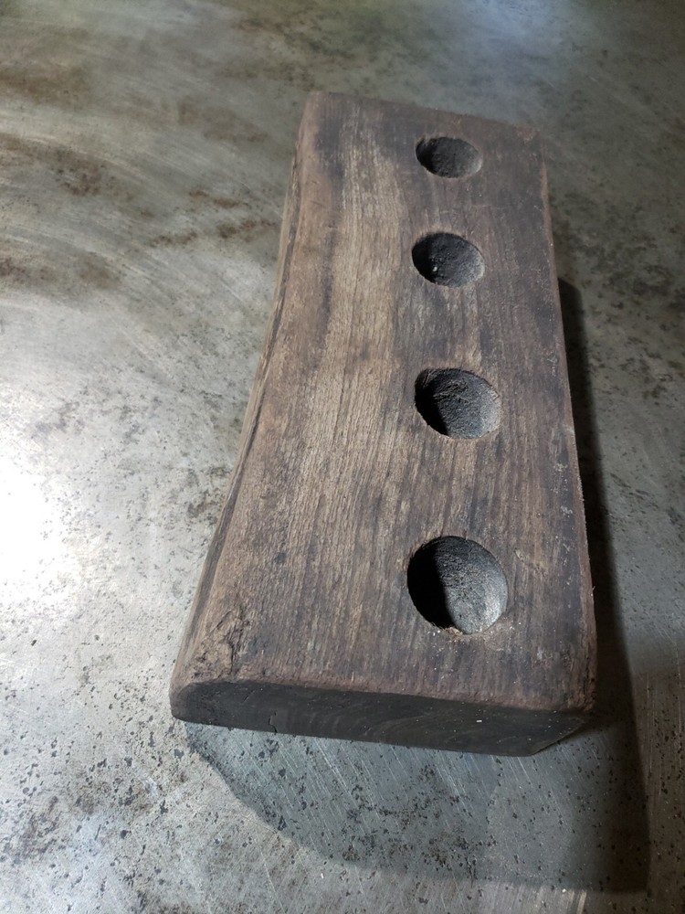 Walnut Live Edge thick Wood Block Rustic Planter Old Primitive