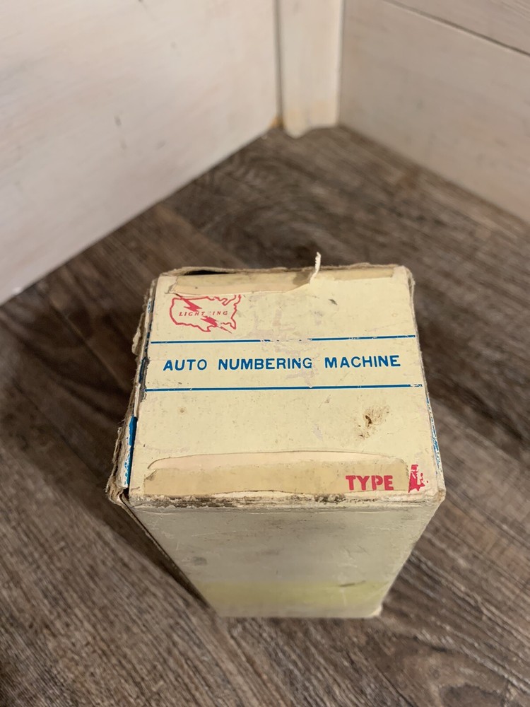 VTG Lightning Auto Numbering Machine Type A 6 Wheels 7 Action With Original Box