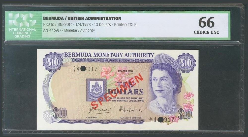 Bermuda. 1 To 100 Dollars. (1978ca) . Bermuda Monetary Authory. Specimen. ( Pick
