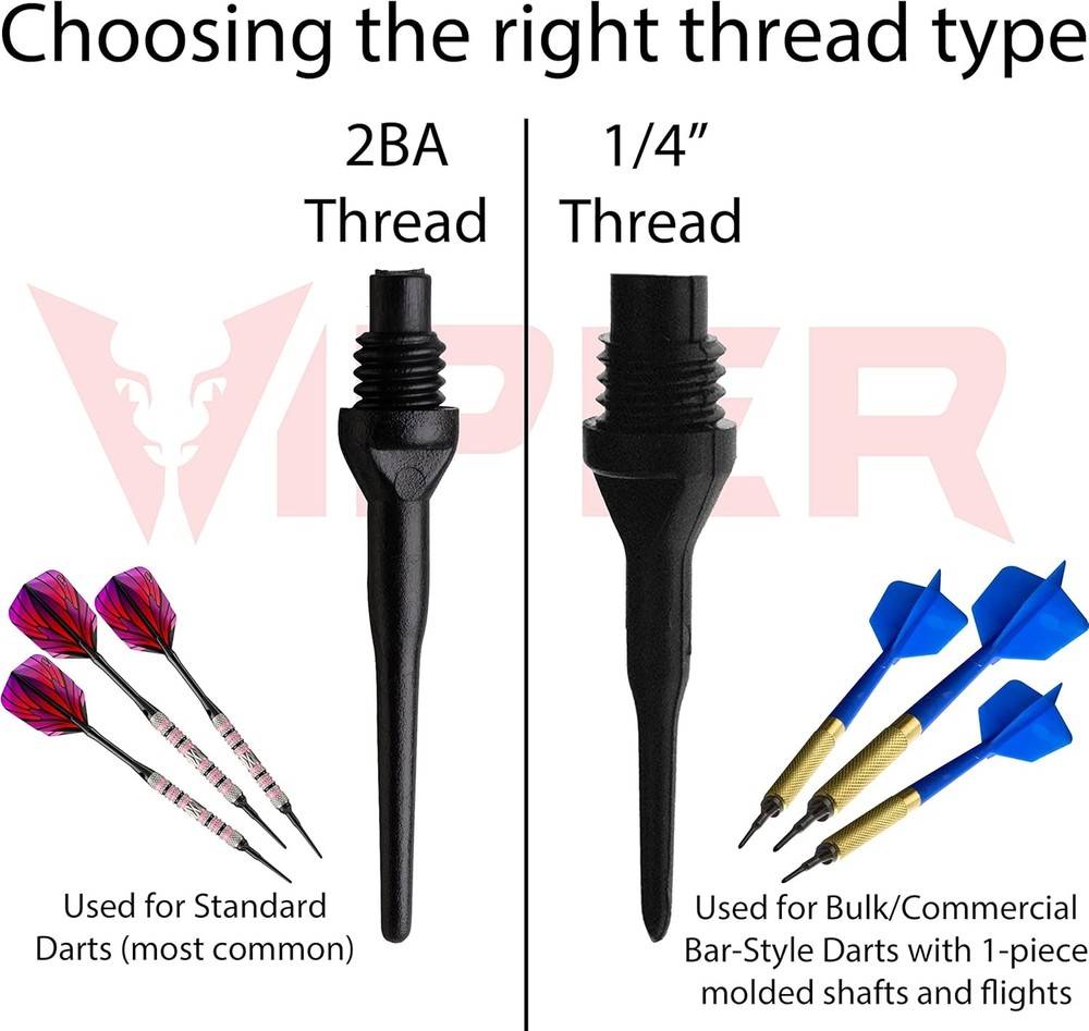 Dart Accessory: Tufflex II 1/4" Thread Soft Tip Points, 100 Pack