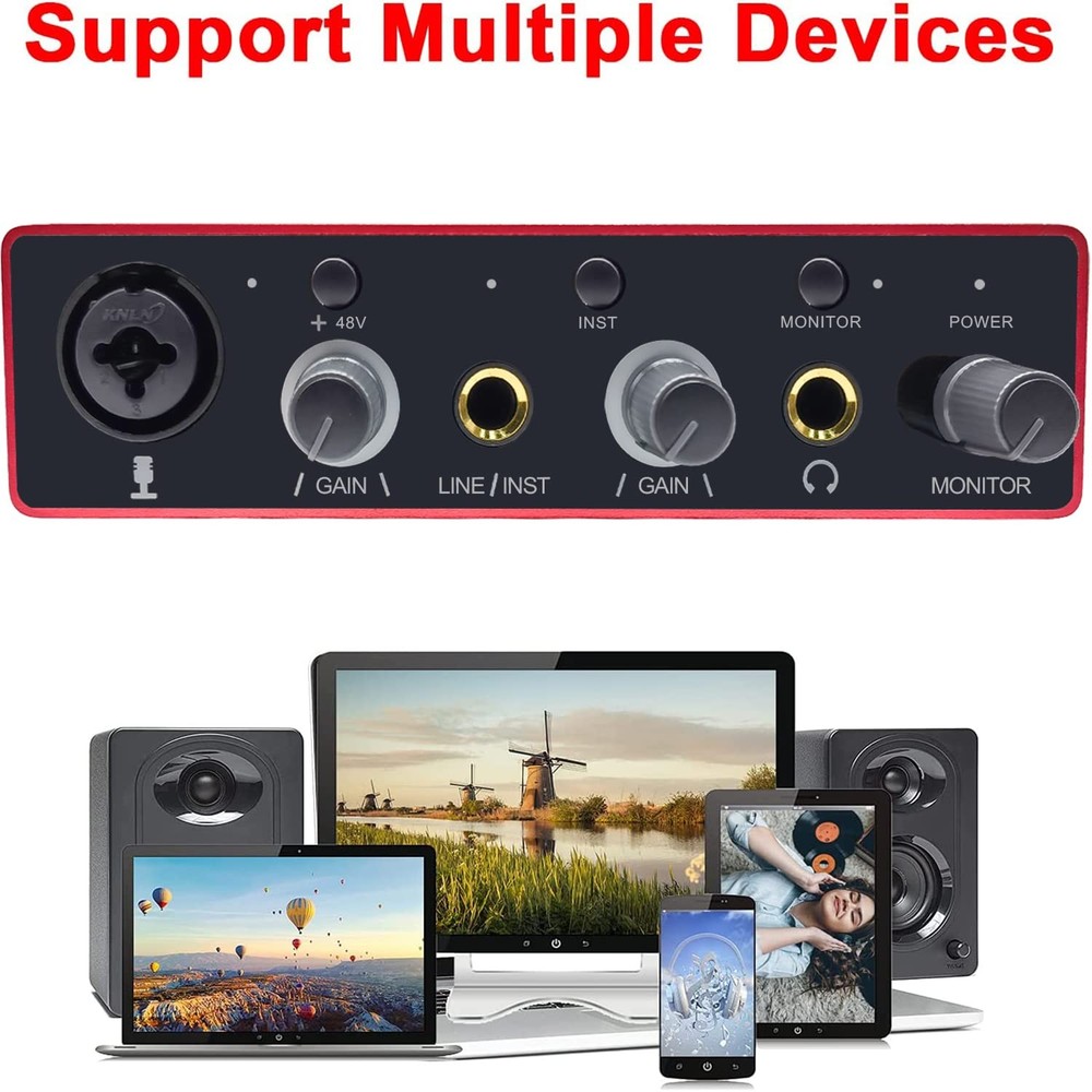 Audio Interface USB with Mic Preamplifier Mixer...