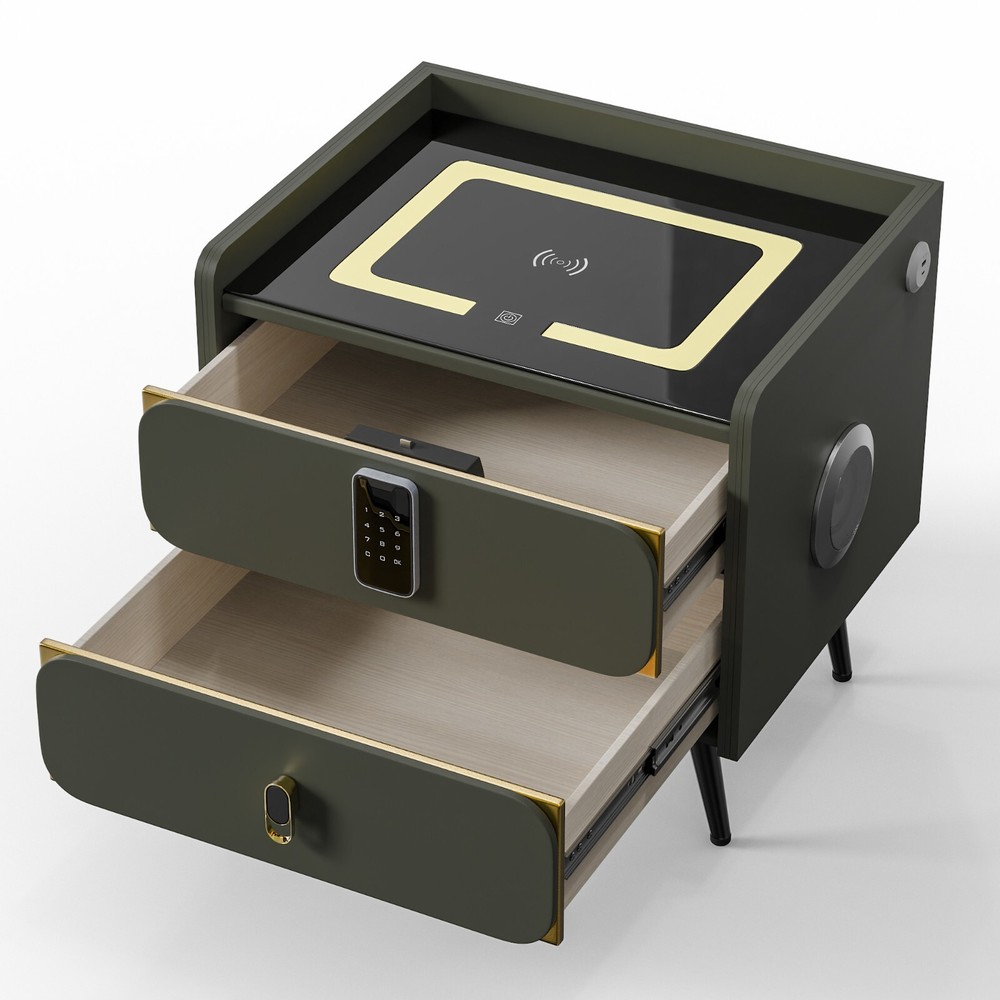 20" Tall Smart nightstand with combination lock ,Bluetooth player,Led light