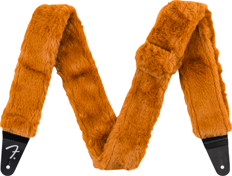 Genuine Fender Poodle Plush Guitar Strap, Rust