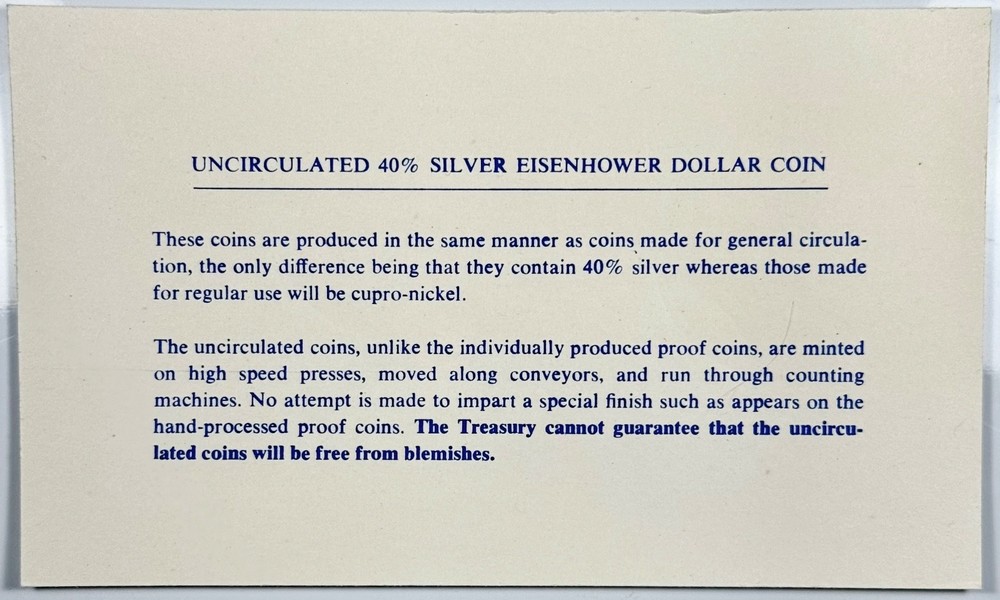 1974 UNCIRCULATED 40% SILVER EISENHOWER DOLLAR