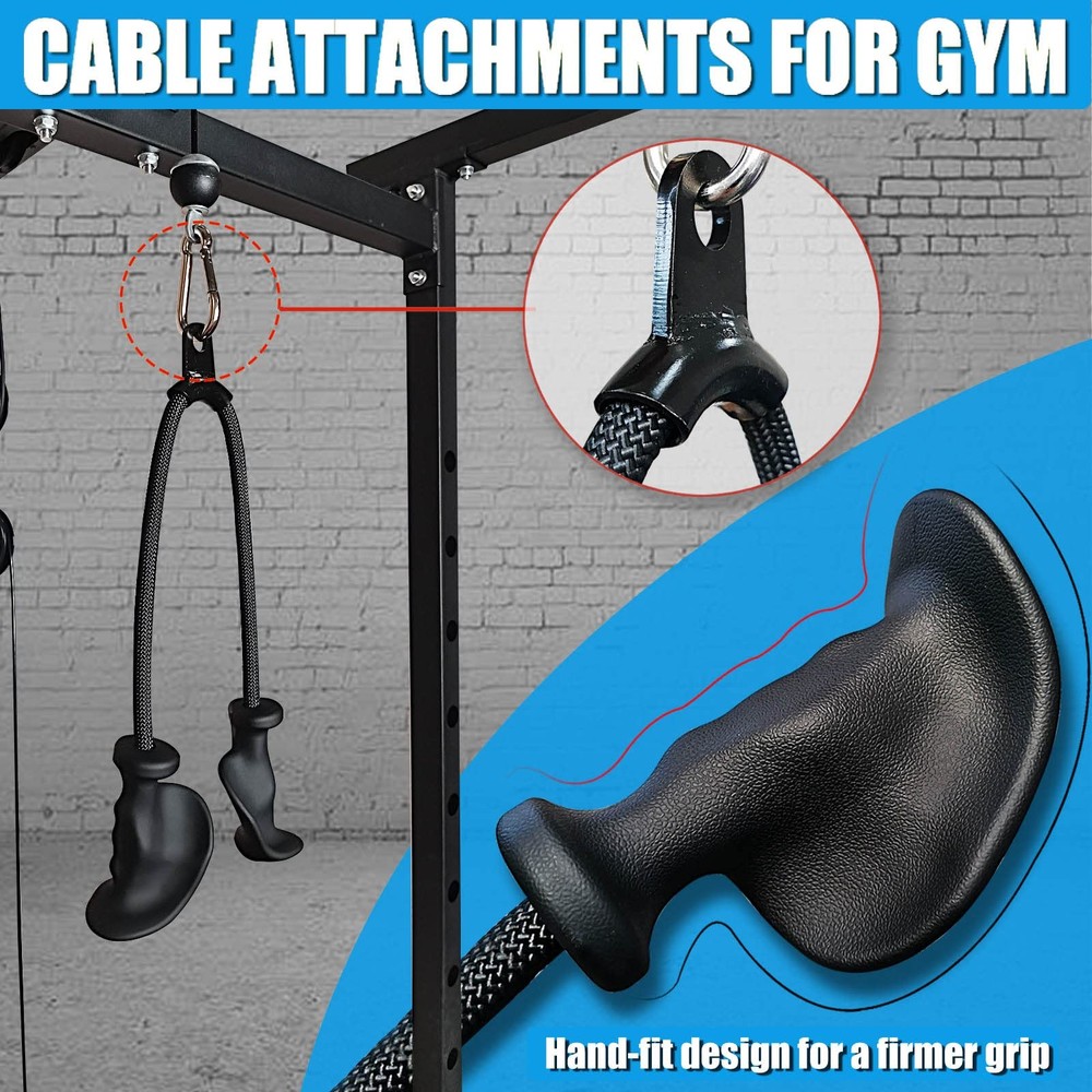 Ergonomic Tricep Rope Pull Down Attachment Upgraded Long Triceps Rope Cable A...
