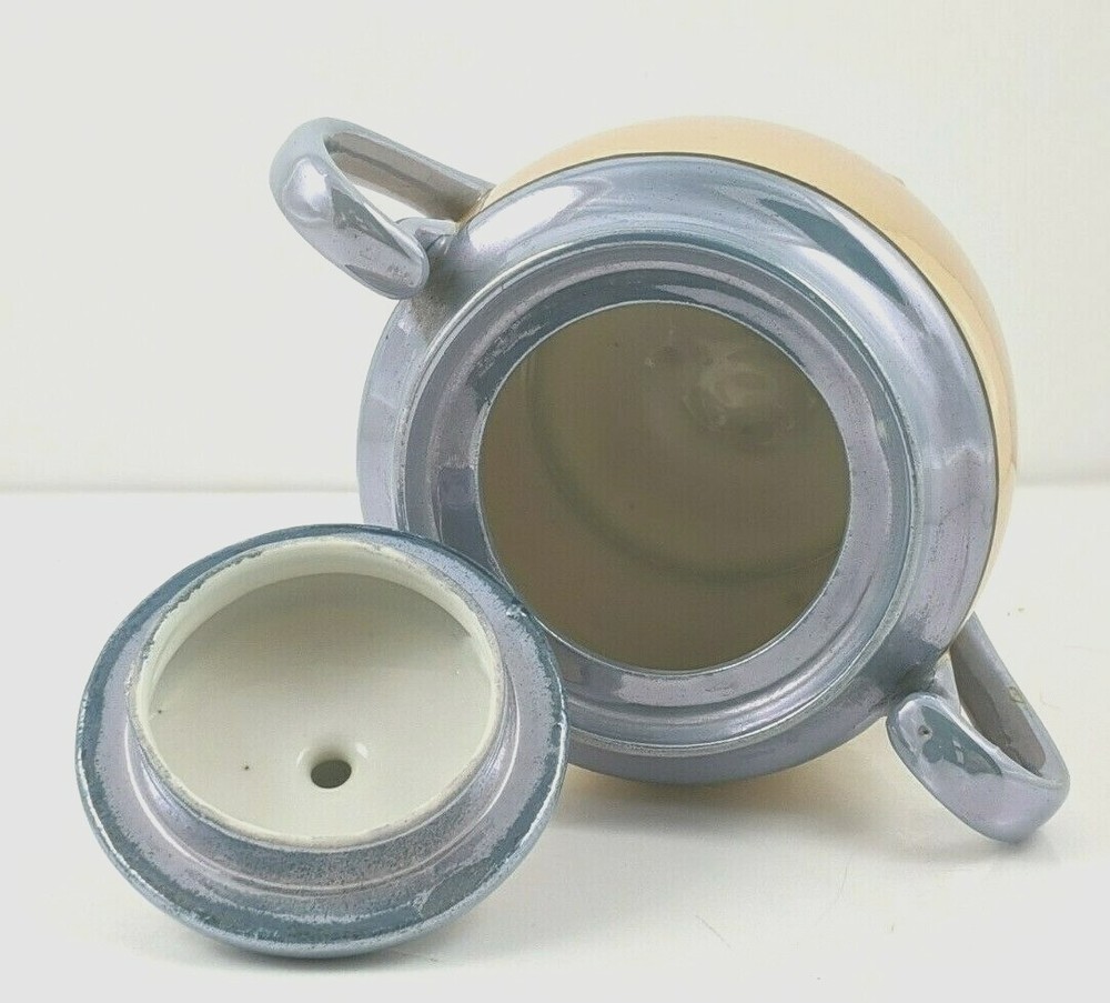 Vintage Lusterware Porcelain Covered Sugar Bowl Japan