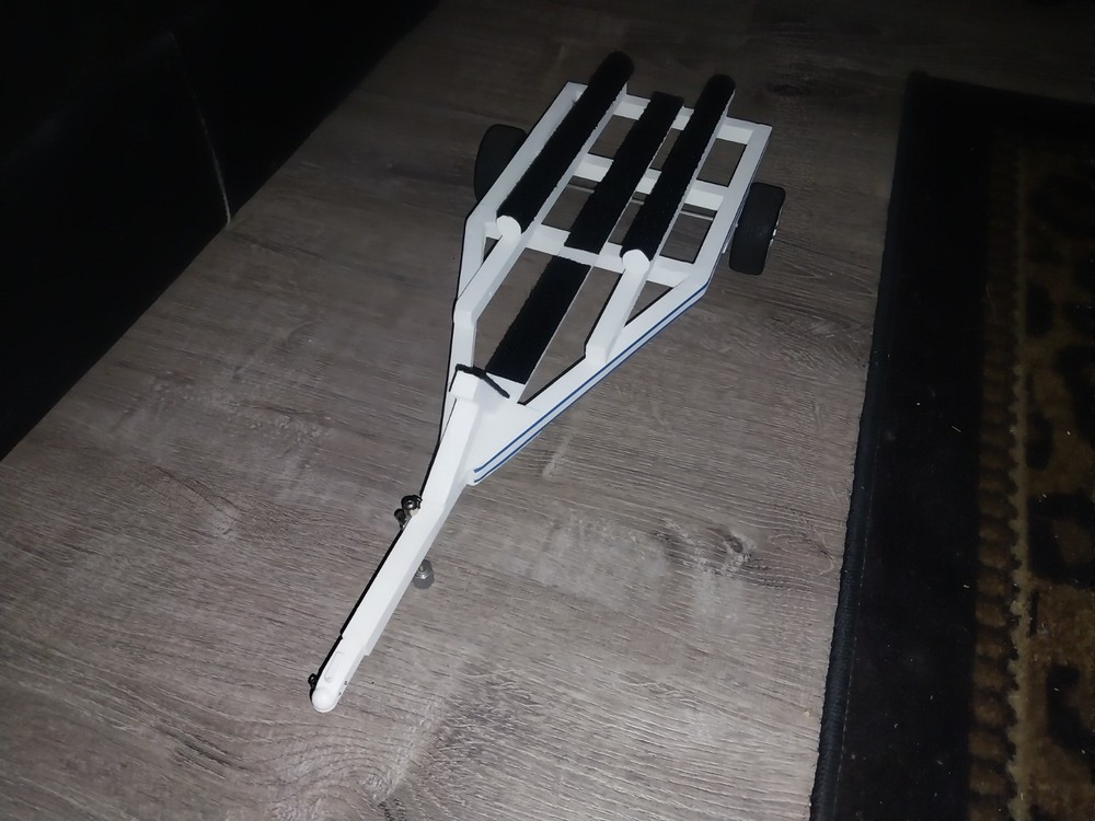 White Enamel Radio Control Boat Trailer Static Display Functional Trailer