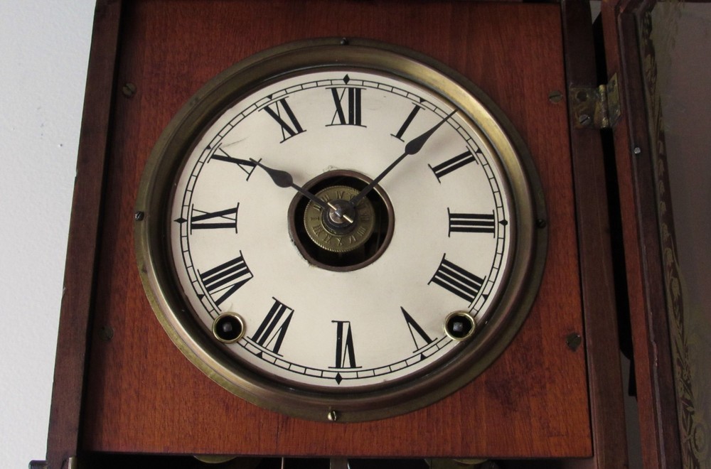 Antique Seth Thomas "Eclipse" Ball Top Hanging Kitchen Wall Clock with Alarm