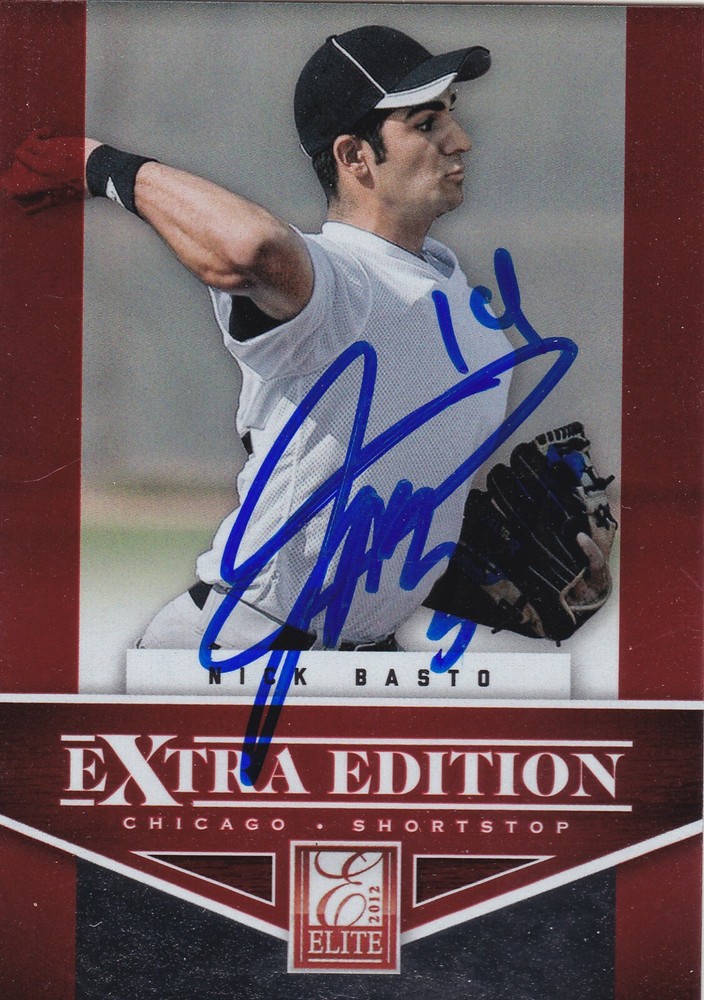 NICK BASTO BRISTOL WHITE SOX SIGNED 2012 ELITE EXTRA EDITION BASEBALL CARD