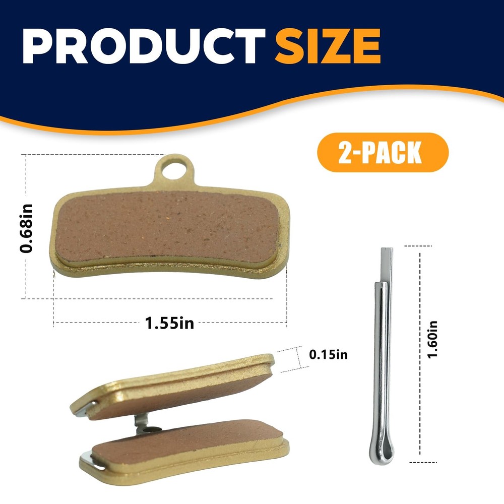 2-Pack Front and Rear Disc Brake Pads Replacement for Surron 2-Pack, Gold