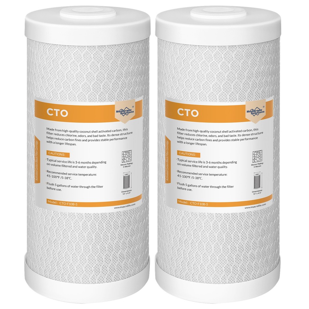 2PCS 10"x4.5" CTO Carbon Block Water Filter For Big Blue Replacement Cartridges