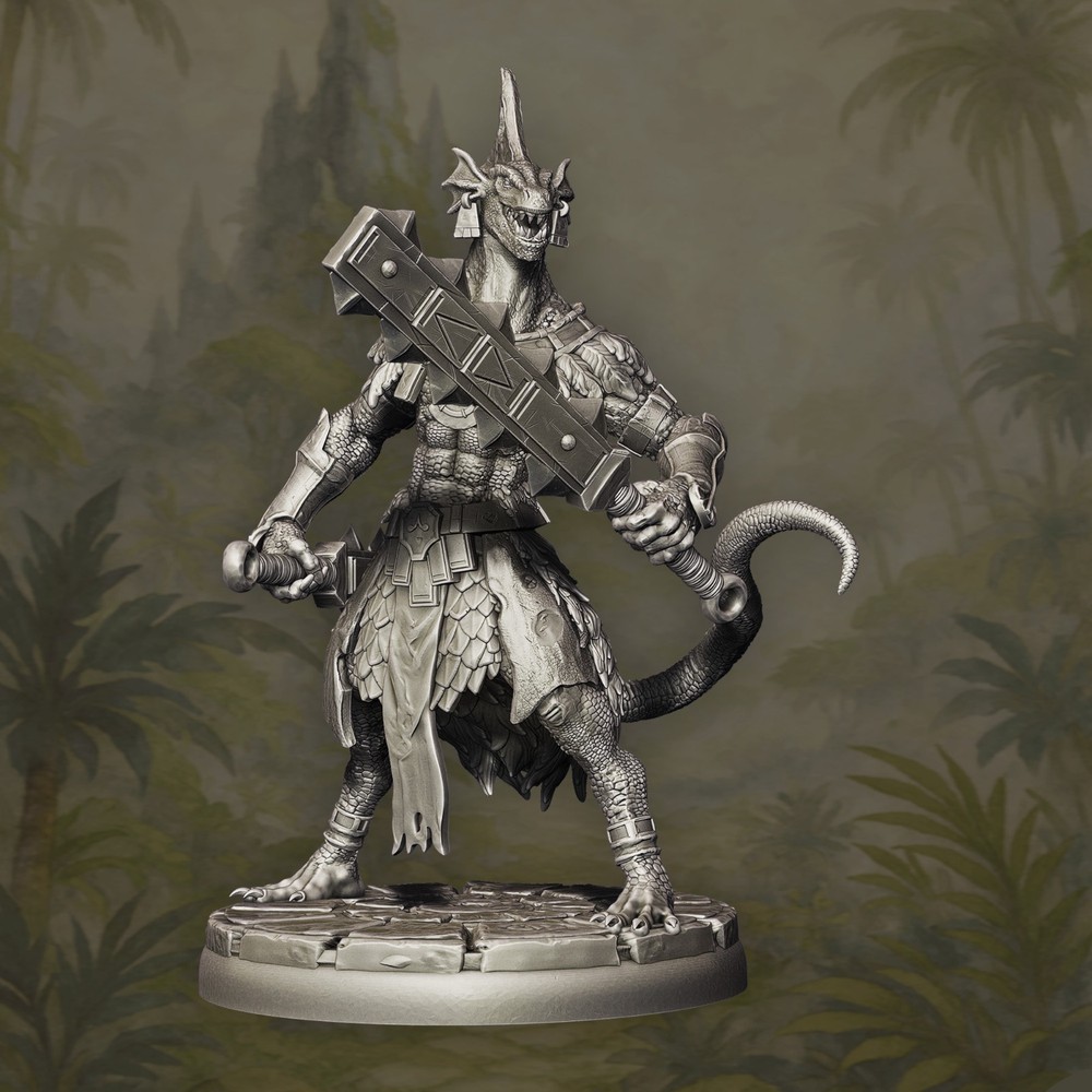 Lizardman Saurian fighters 28mm fantasy