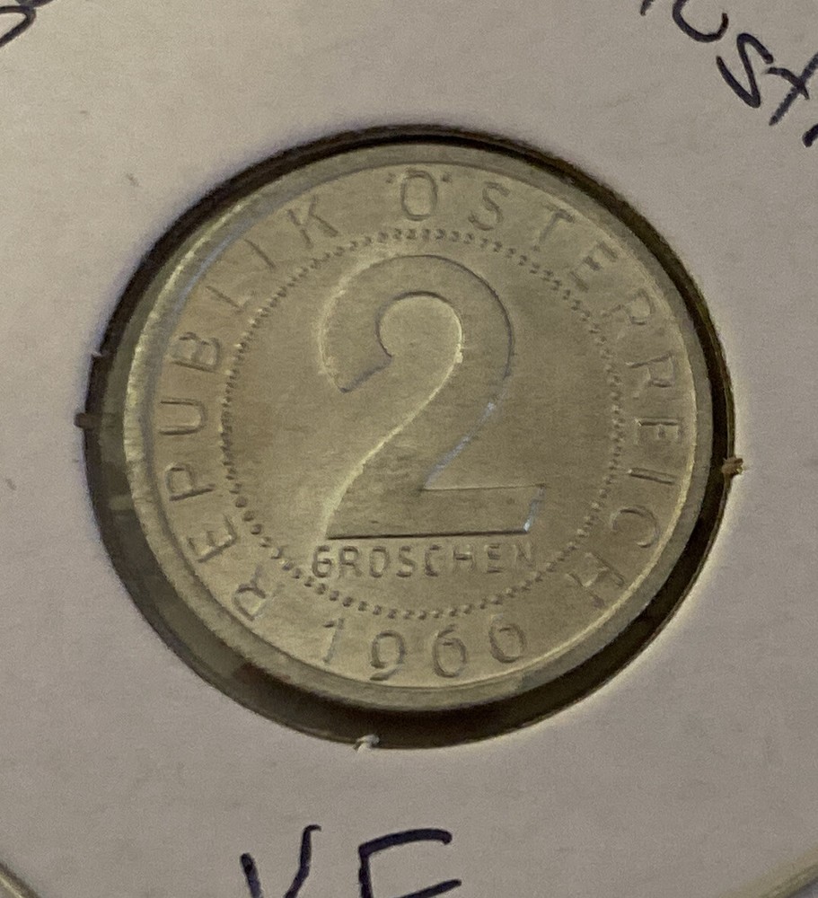1966 Austria 2 Groscen Coin B16