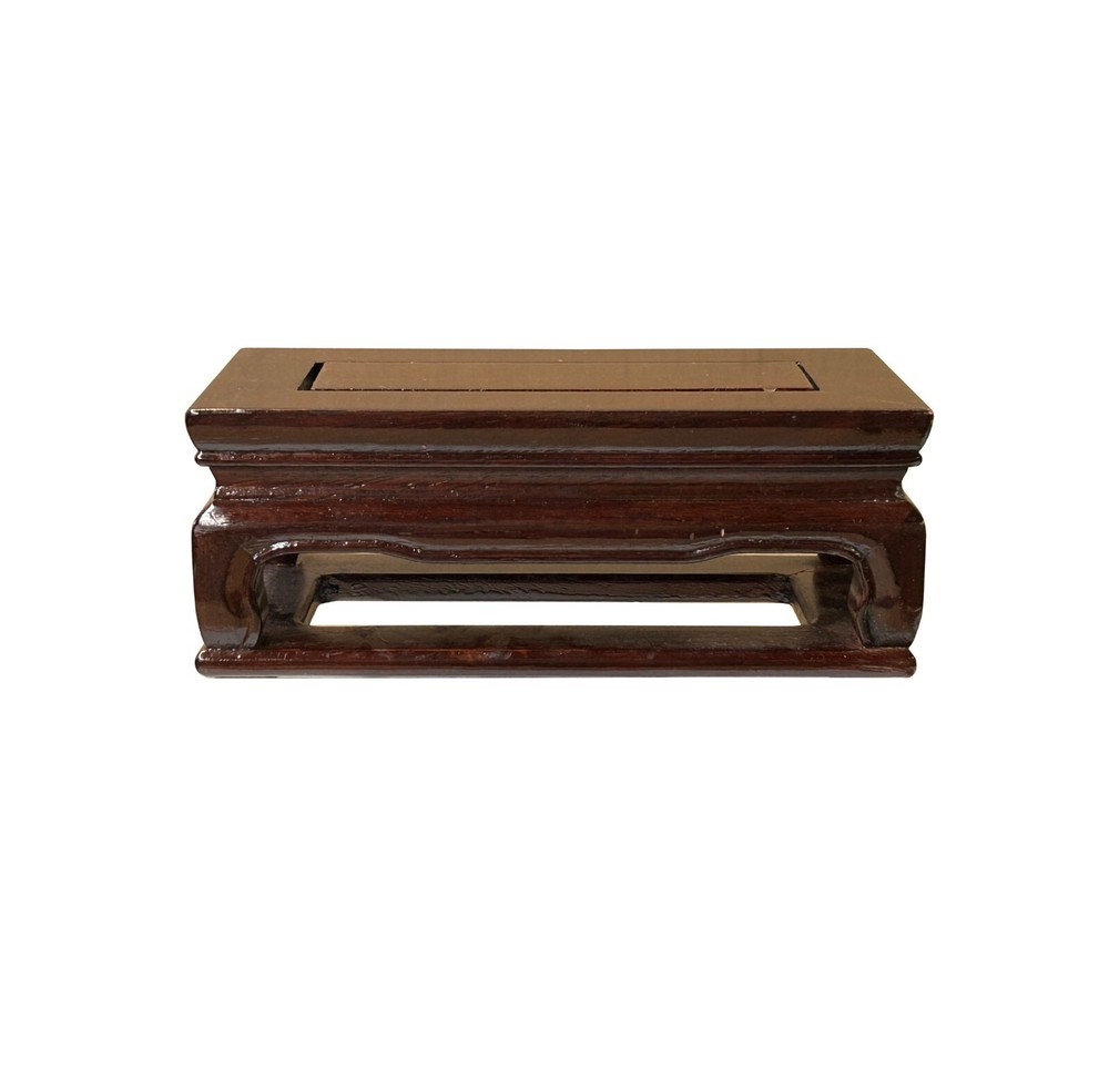 7.5" Reddish Brown Rectangular Curve Legs Wood Display Stand Riser st1108