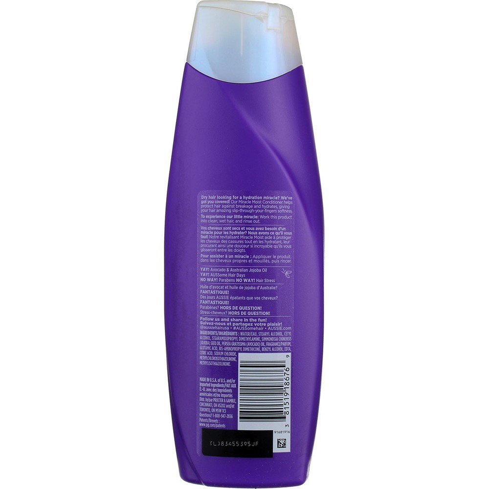 2 Pack Aussie Miracle Moist Conditioner, 12.1 fl oz