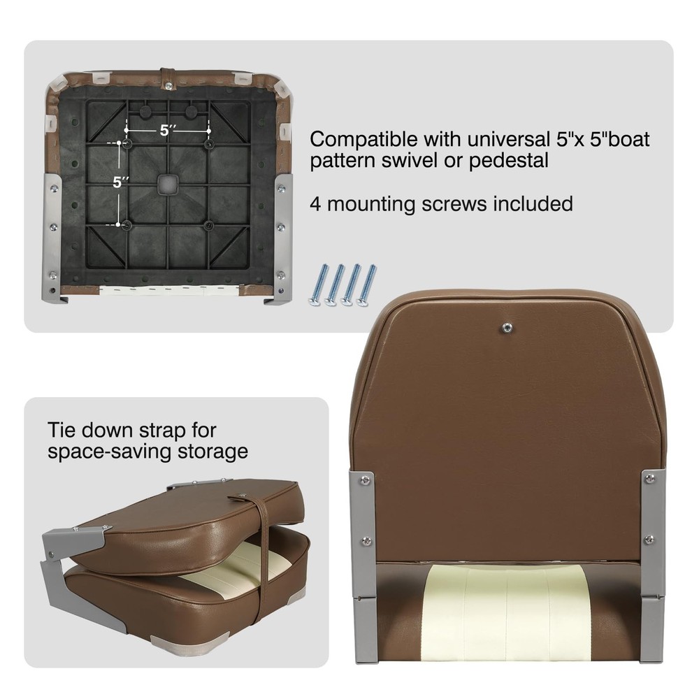 Leader Accessories Classic Low Back Folding Boat Seat