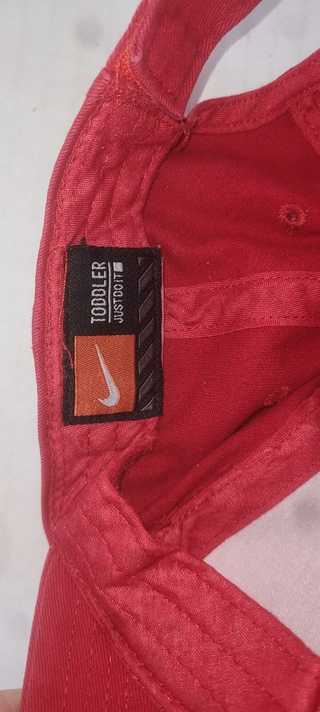Nike Toddler Hat Cap Adjustable Strapback Black On Red
