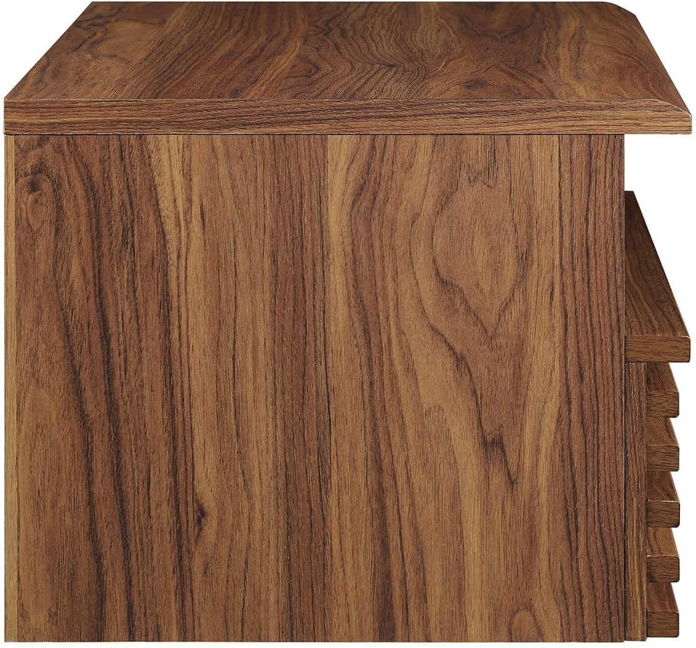 Render Mid-Century Modern, Wall-Mount Nightstand, Walnut