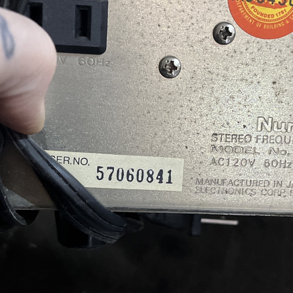 NUMARK VINTAGE STEREO FREQUENCY QUALIZER MODEL EQ2250