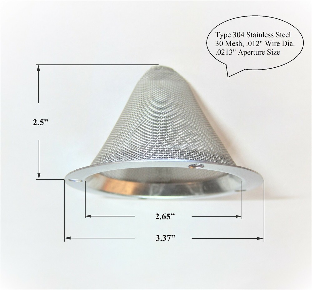 Cone-Type Spark Arrestor Screen 2.8”– By RG WIRE MESH (1 PC)